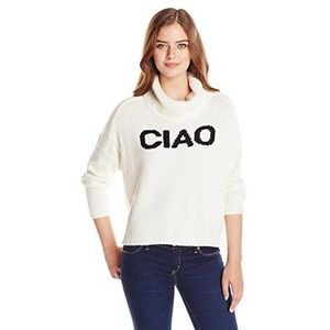 Townsen Ciao Turtleneck Pullover Sweater Ivory & Black Women's XS NWOT